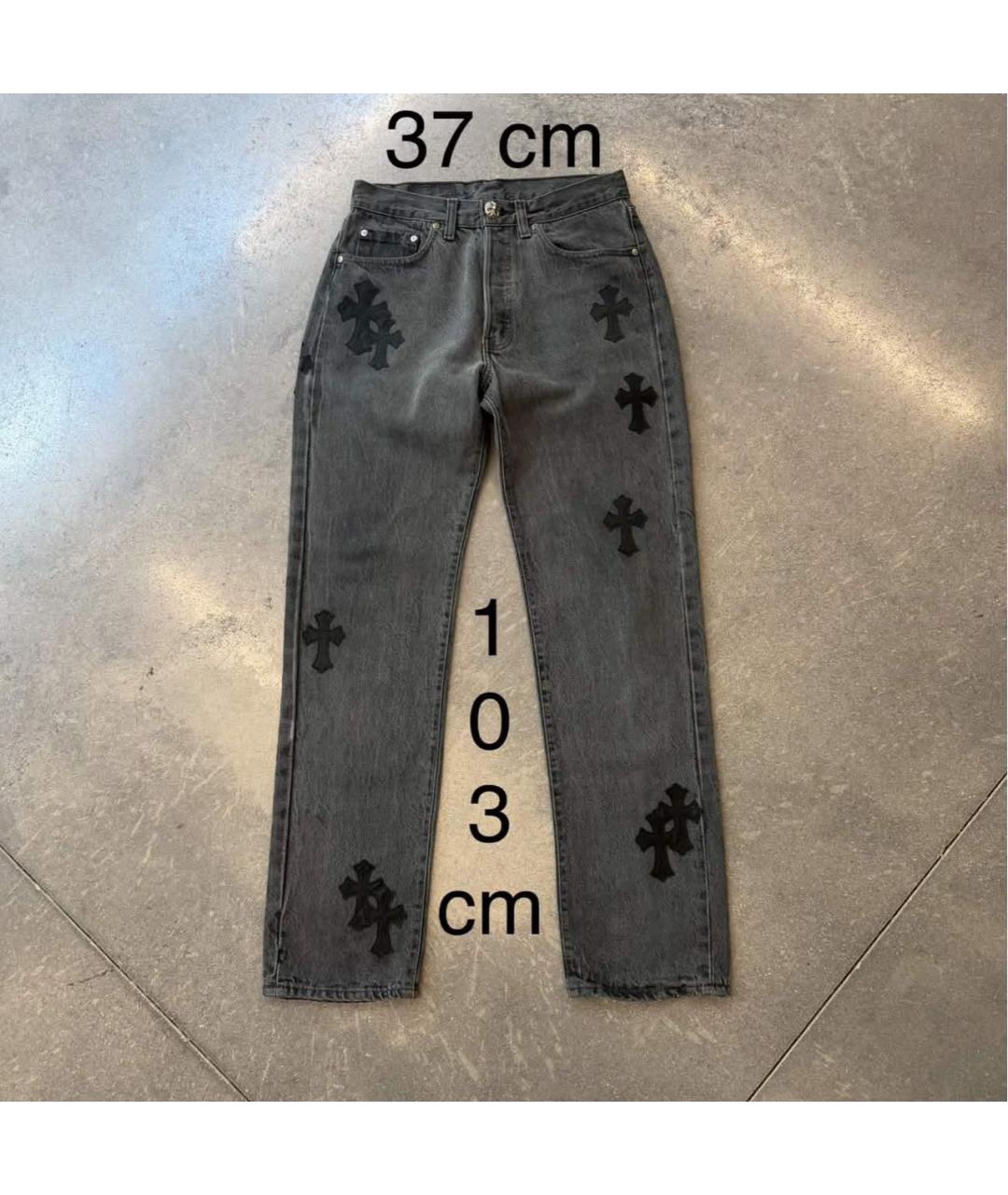 CHROME HEARTS Серые прямые джинсы, фото 3