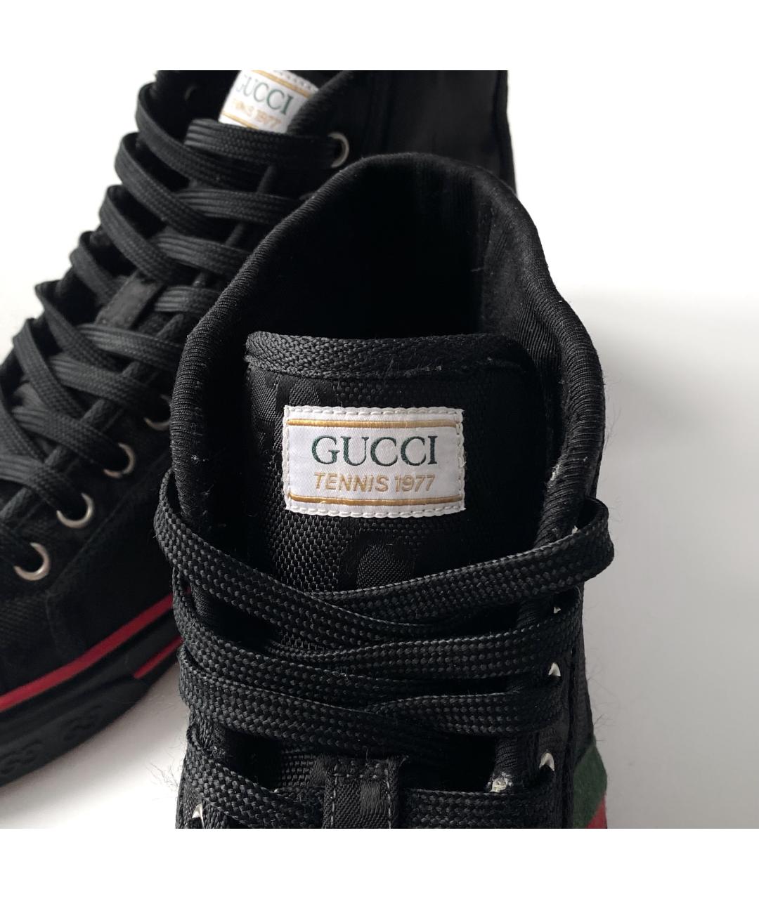 GUCCI Черные синтетические высокие кроссовки / кеды, фото 6