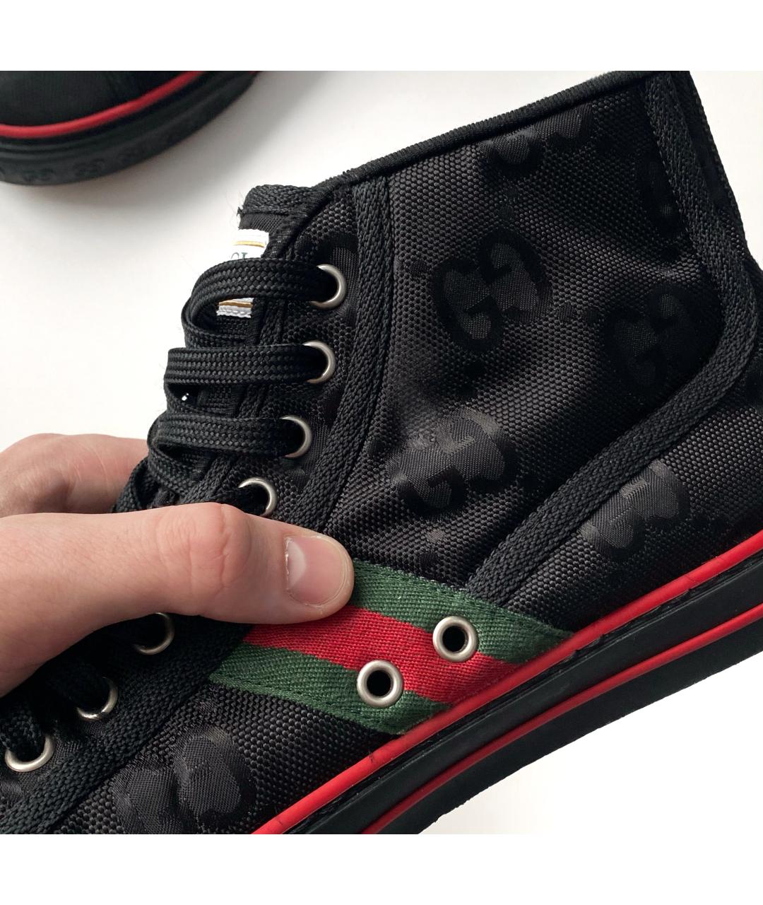 GUCCI Черные синтетические высокие кроссовки / кеды, фото 8