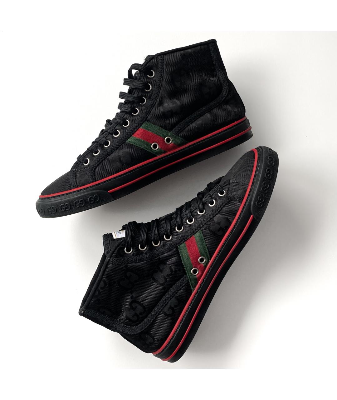 GUCCI Черные синтетические высокие кроссовки / кеды, фото 4