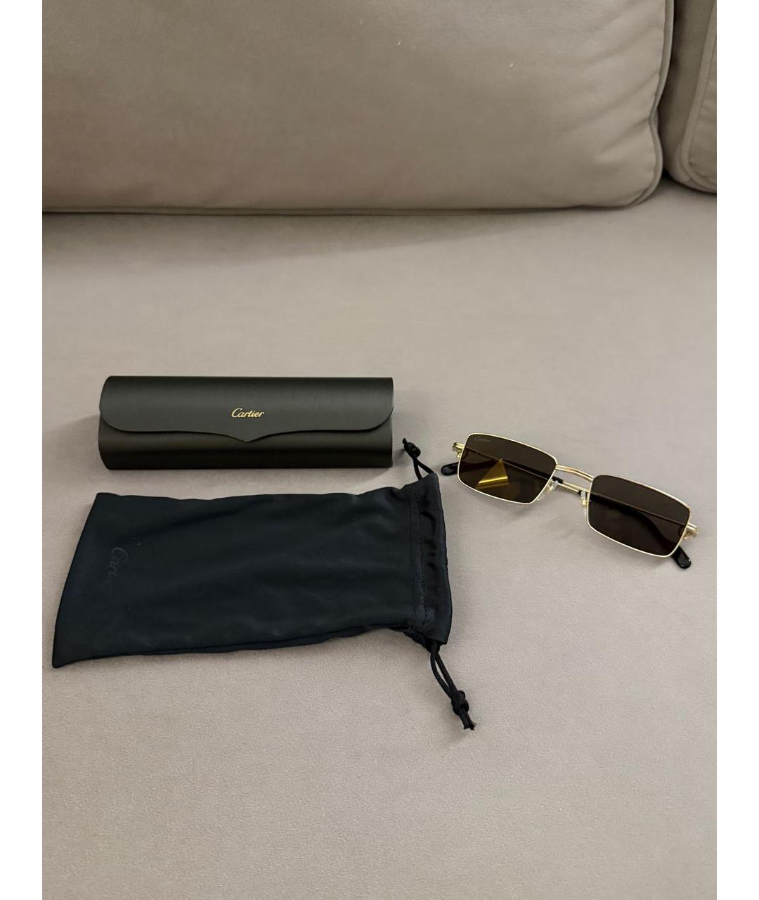 CARTIER Золотые металлические солнцезащитные очки, фото 5