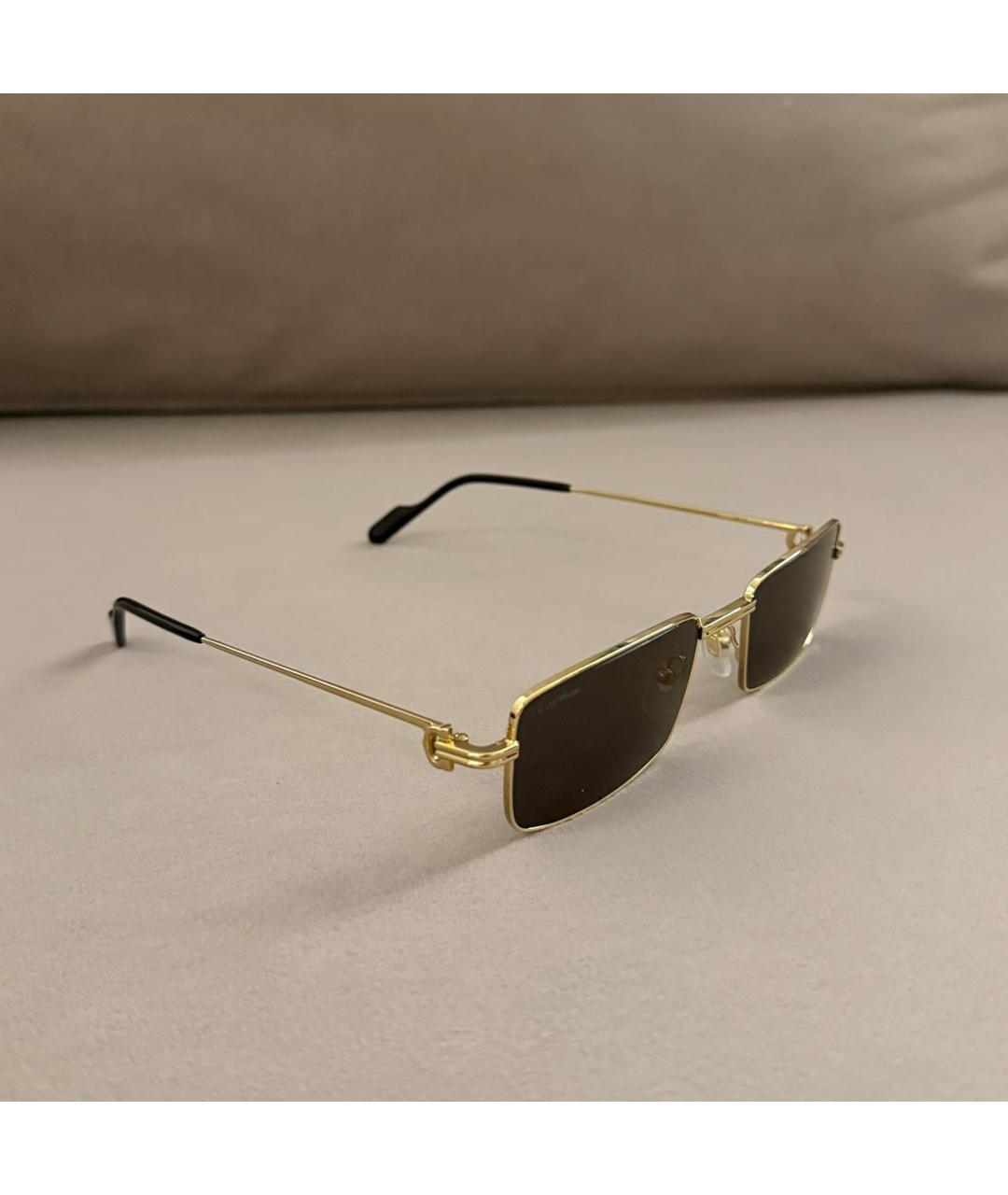 CARTIER Золотые металлические солнцезащитные очки, фото 2