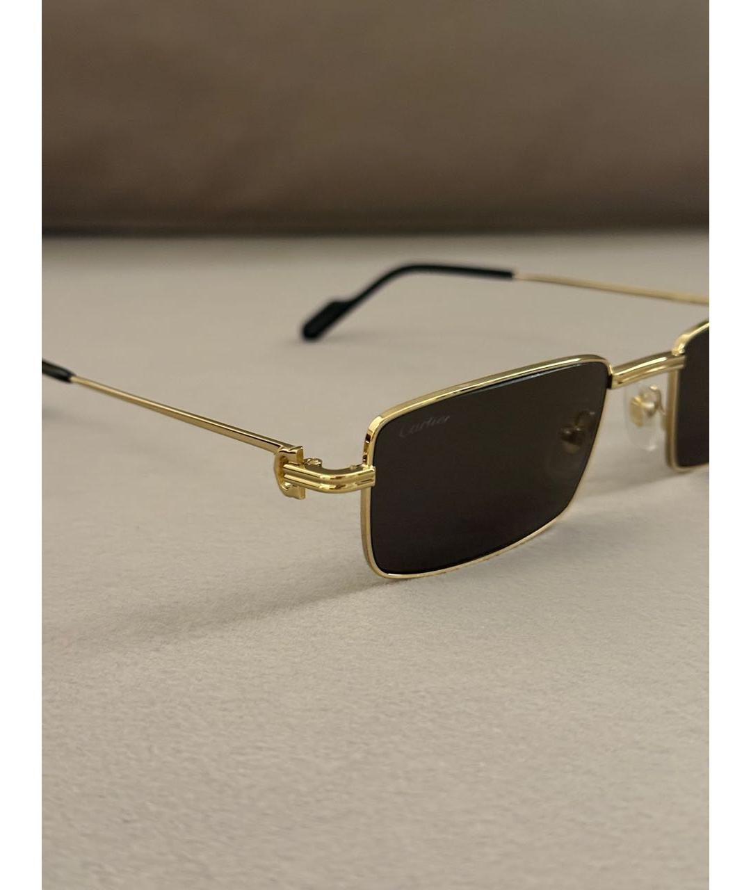 CARTIER Золотые металлические солнцезащитные очки, фото 3