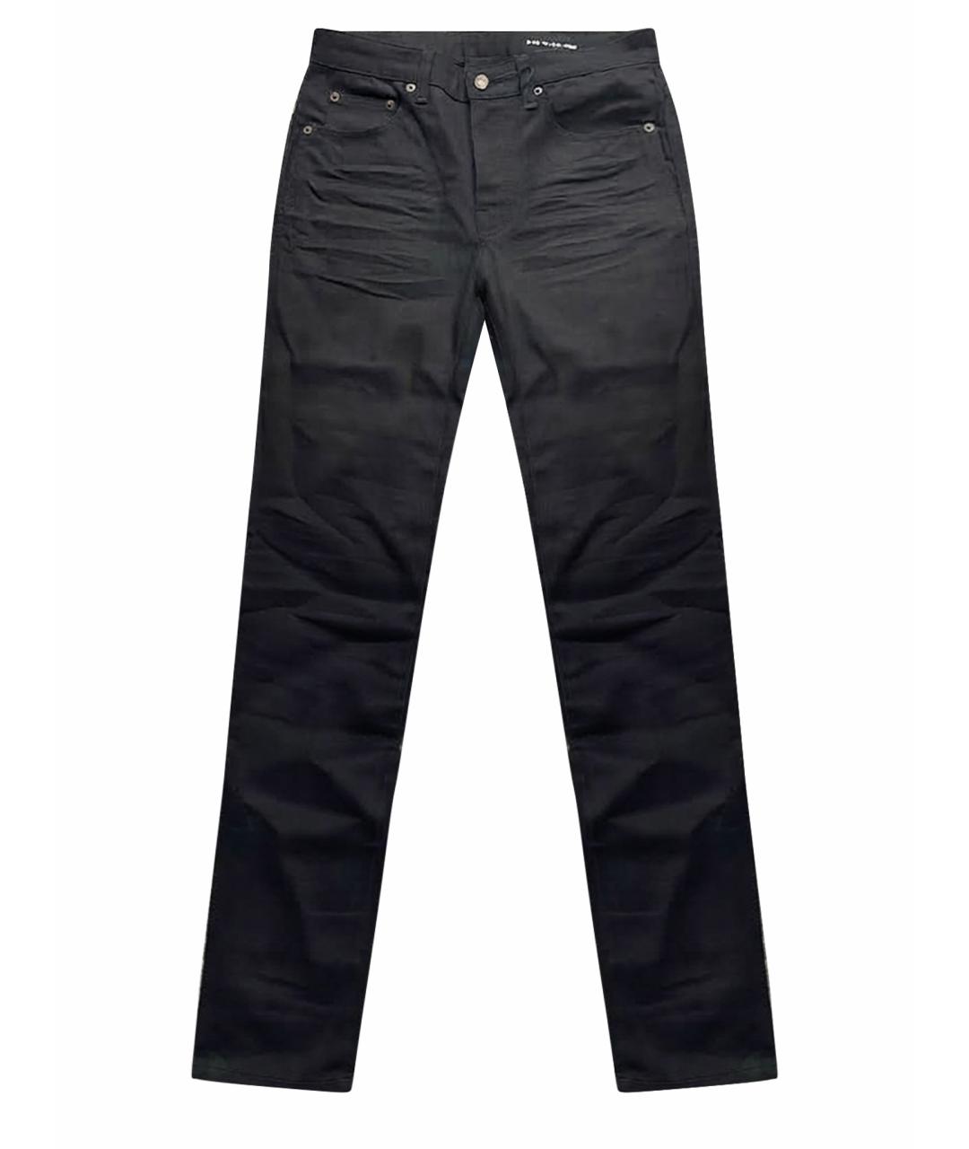 SAINT LAURENT Черные хлопковые джинсы скинни, фото 1