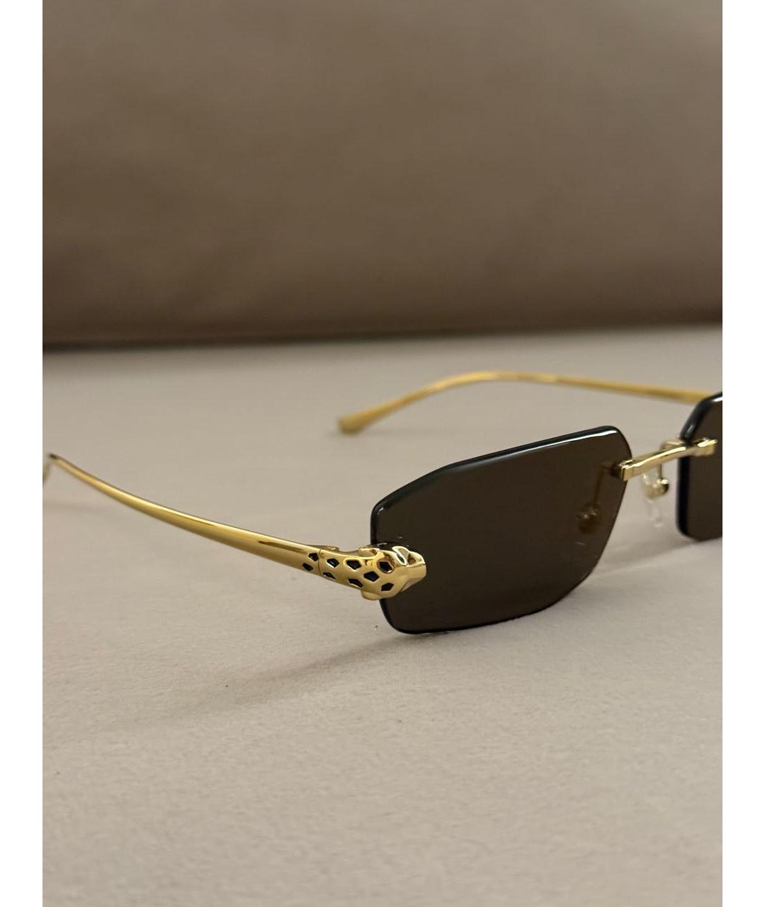 CARTIER Золотые металлические солнцезащитные очки, фото 3