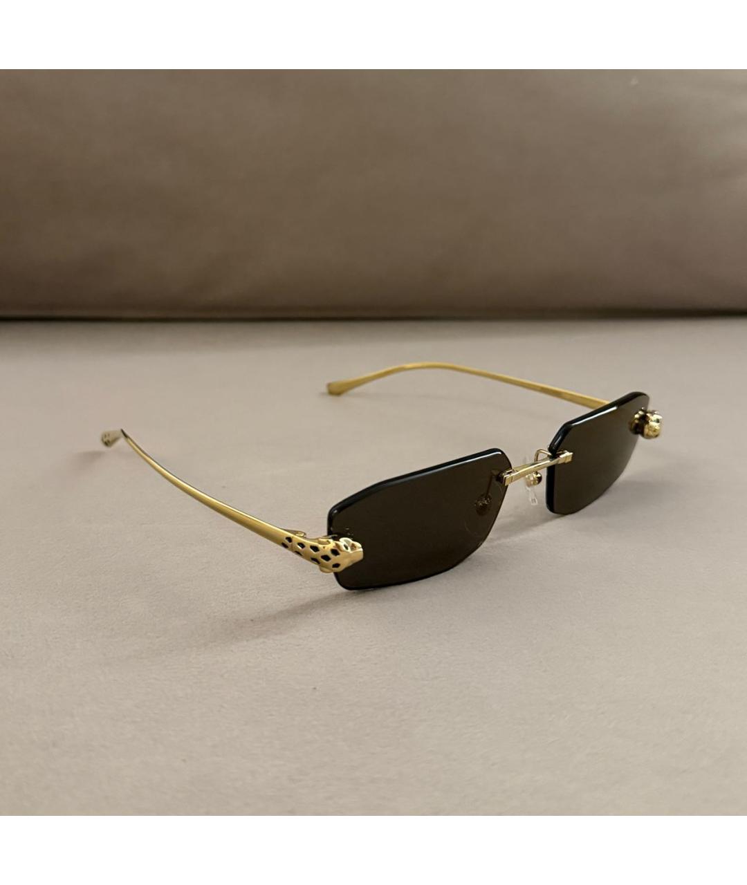 CARTIER Золотые металлические солнцезащитные очки, фото 2