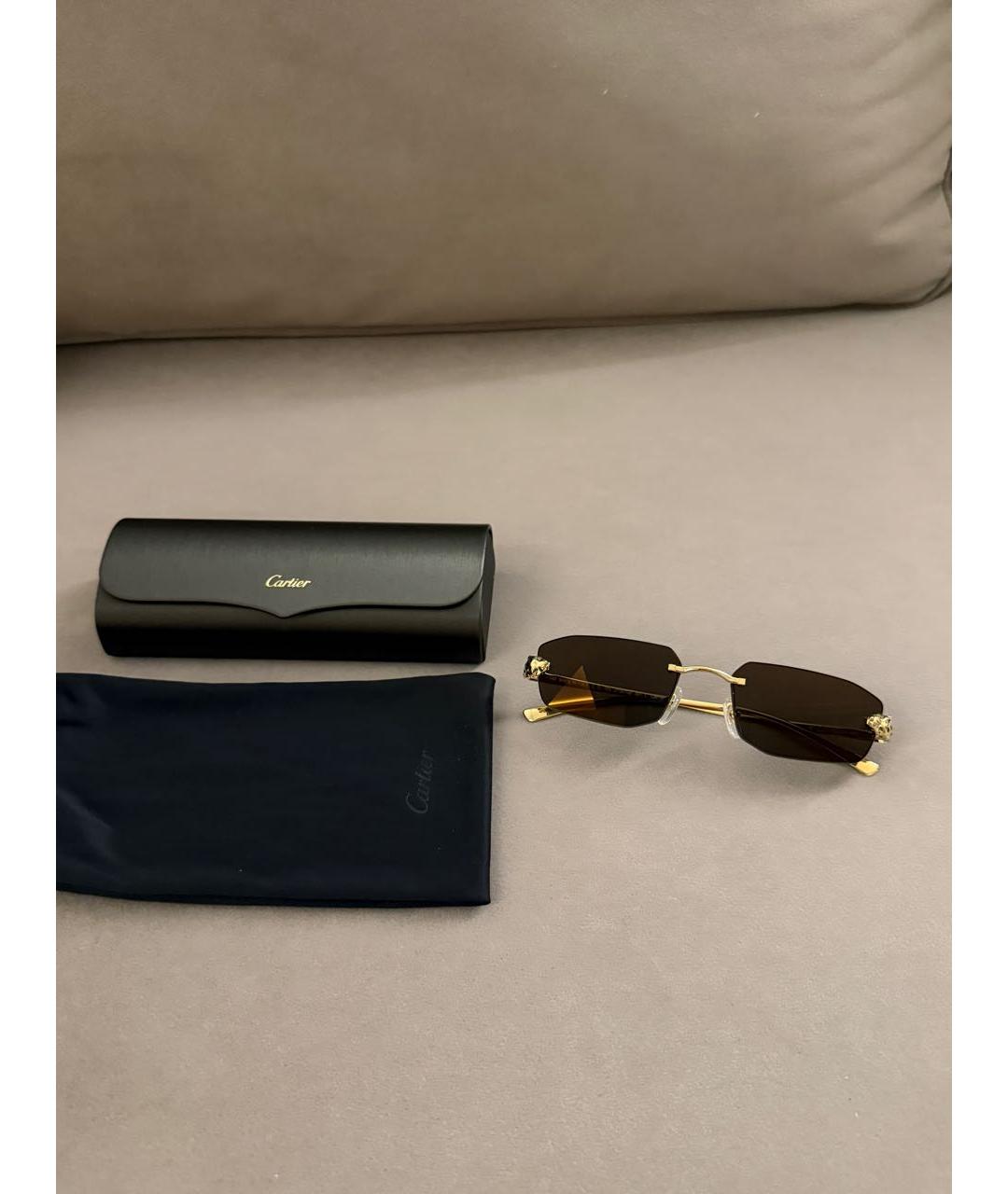 CARTIER Золотые металлические солнцезащитные очки, фото 5