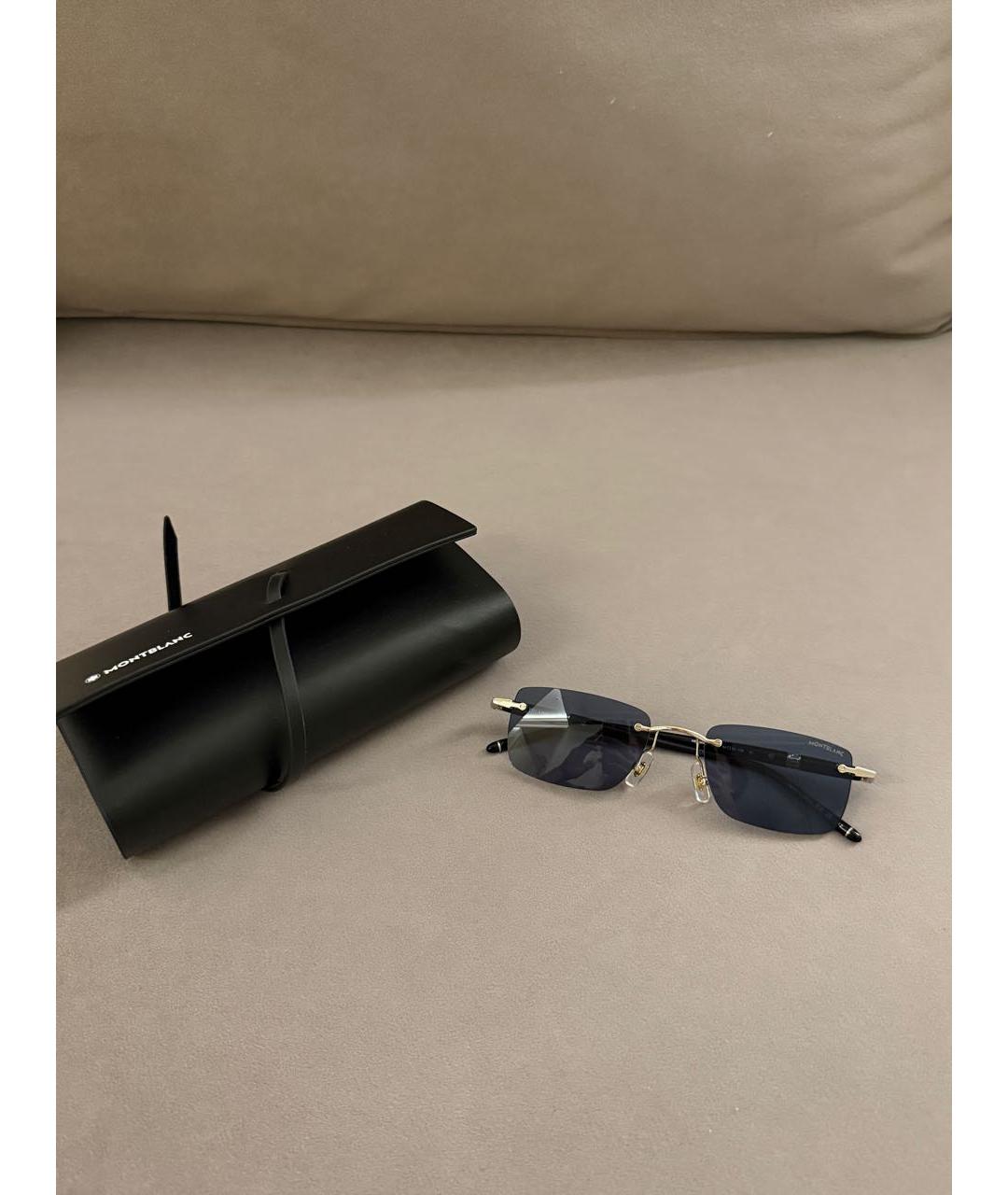 MONTBLANC Черные металлические солнцезащитные очки, фото 4