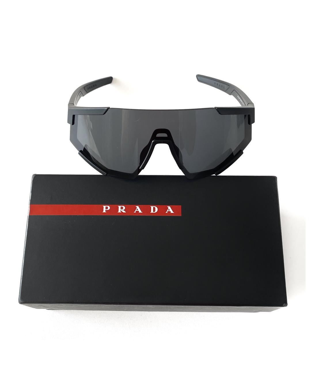 PRADA Черные пластиковые солнцезащитные очки, фото 8