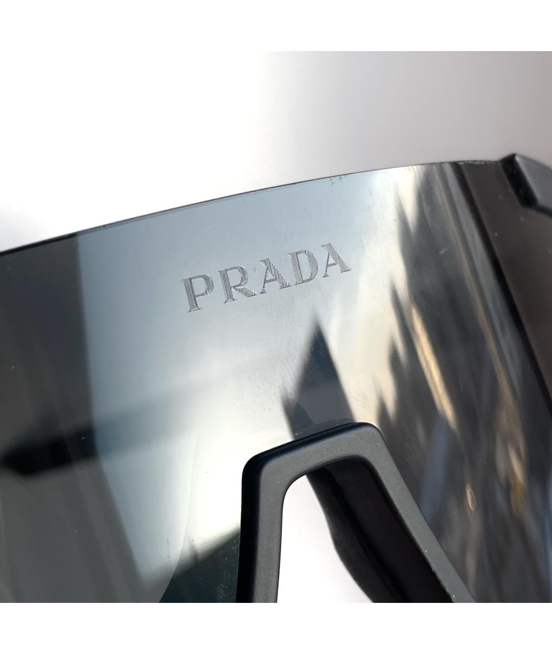 PRADA Черные пластиковые солнцезащитные очки, фото 7