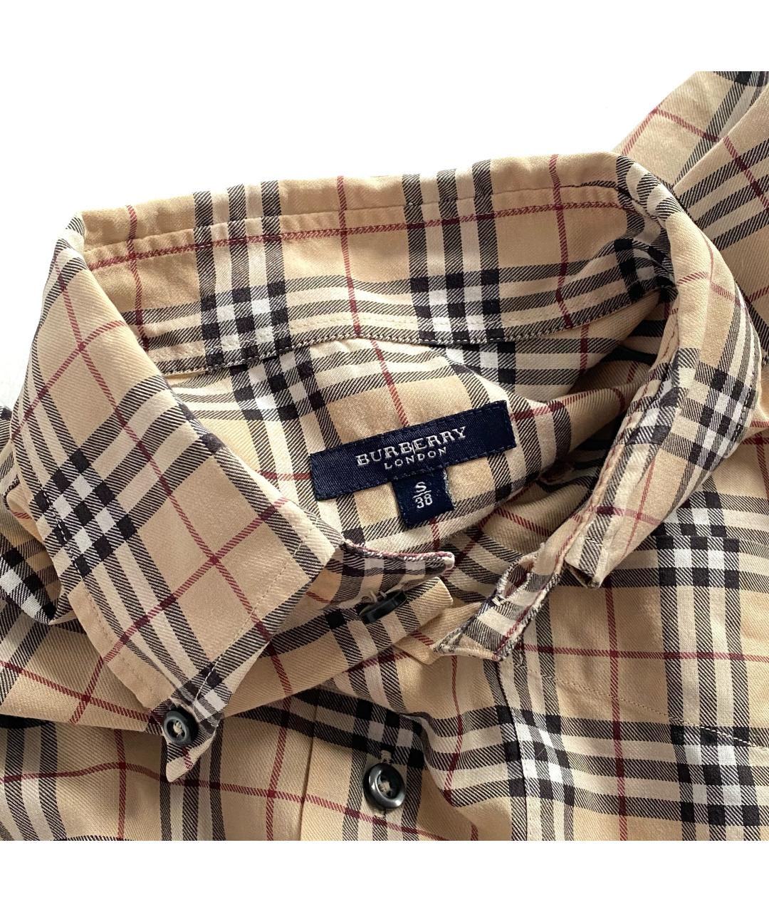 BURBERRY Бежевая хлопковая кэжуал рубашка, фото 6