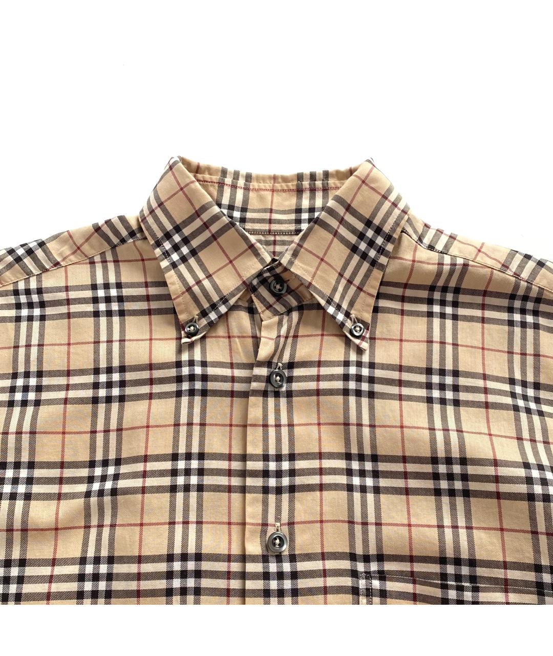 BURBERRY Бежевая хлопковая кэжуал рубашка, фото 5