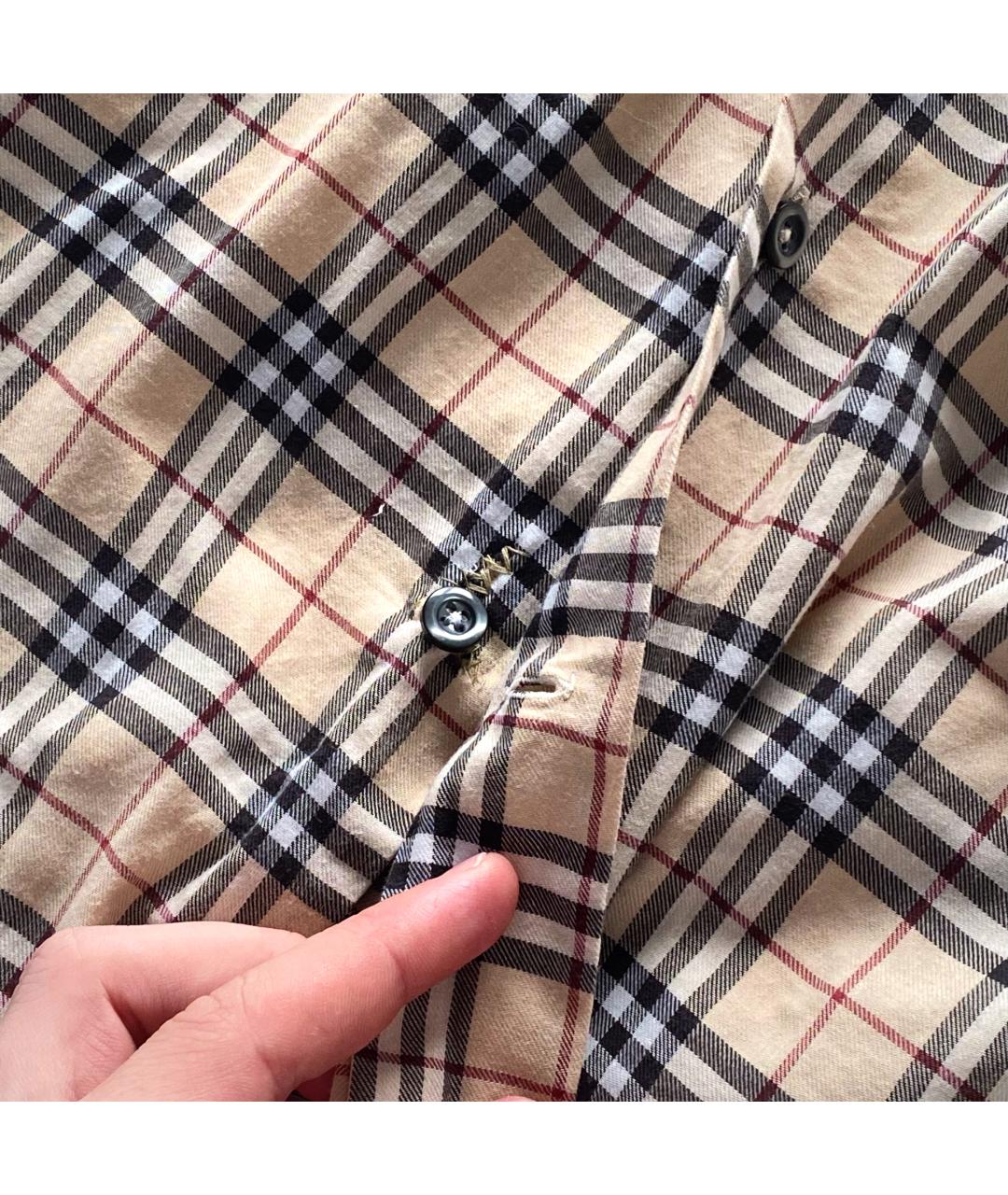 BURBERRY Бежевая хлопковая кэжуал рубашка, фото 8