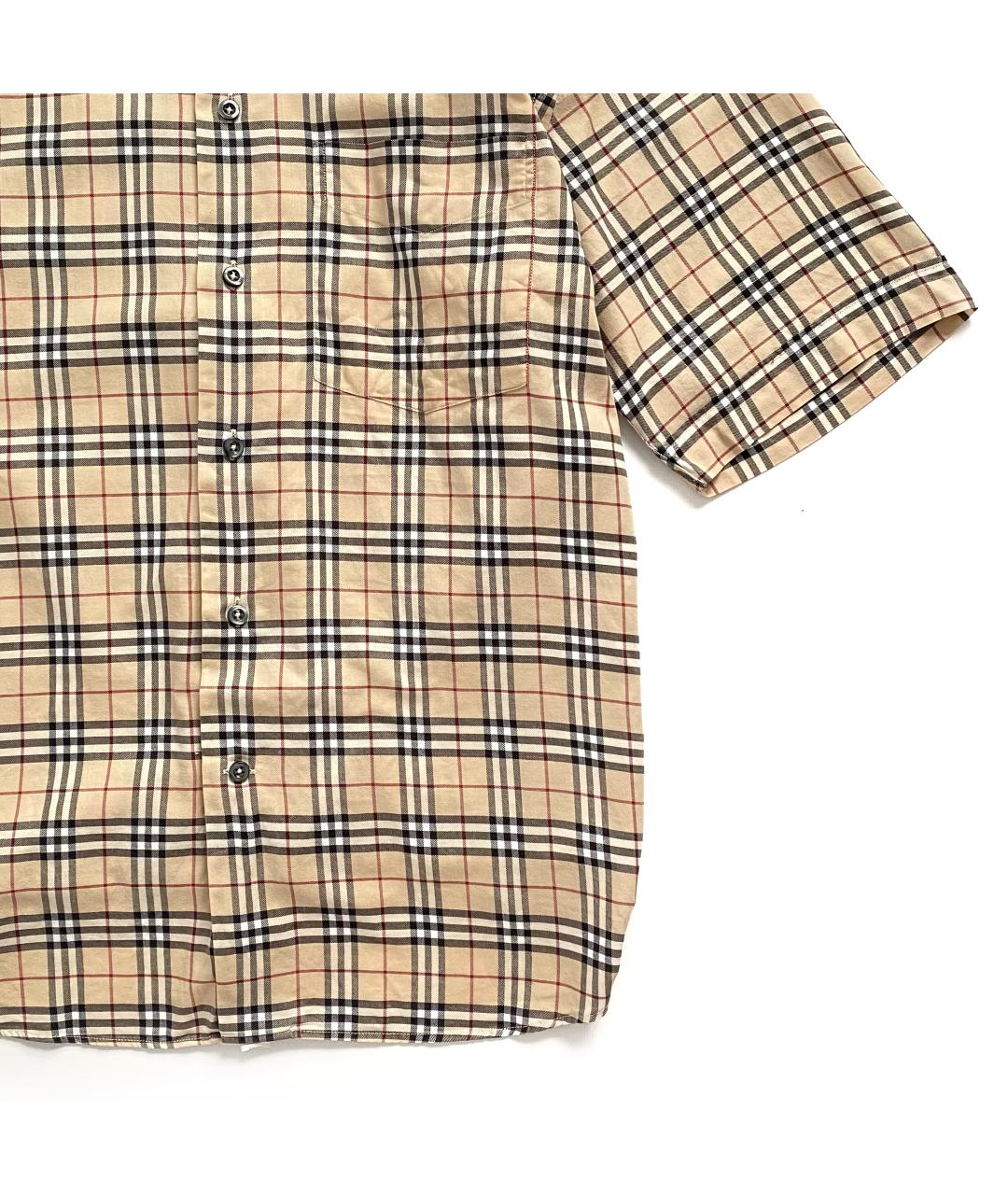 BURBERRY Бежевая хлопковая кэжуал рубашка, фото 4