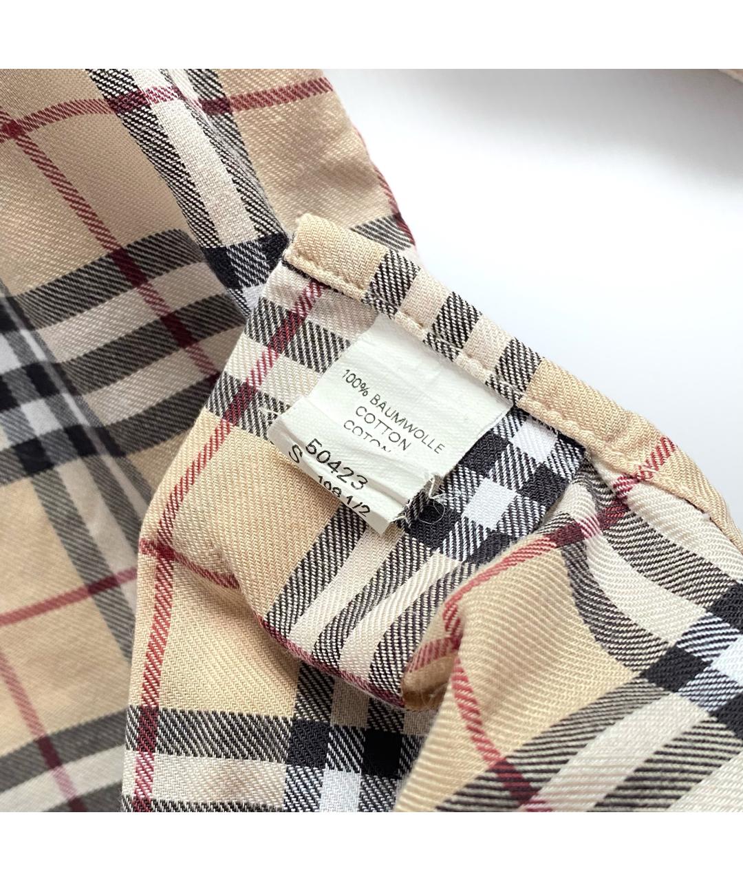 BURBERRY Бежевая хлопковая кэжуал рубашка, фото 7