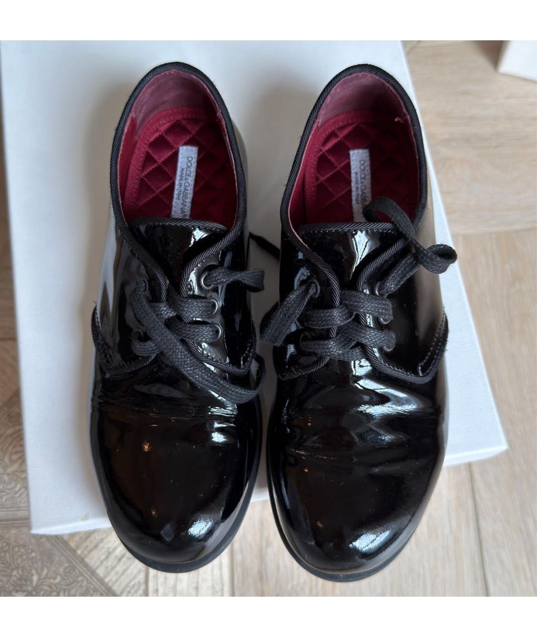 DOLCE&GABBANA Черные кожаные ботинки, фото 9