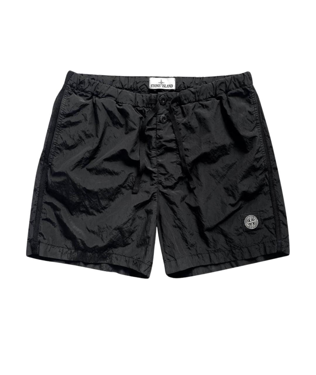 STONE ISLAND Черные нейлоновые шорты, фото 1
