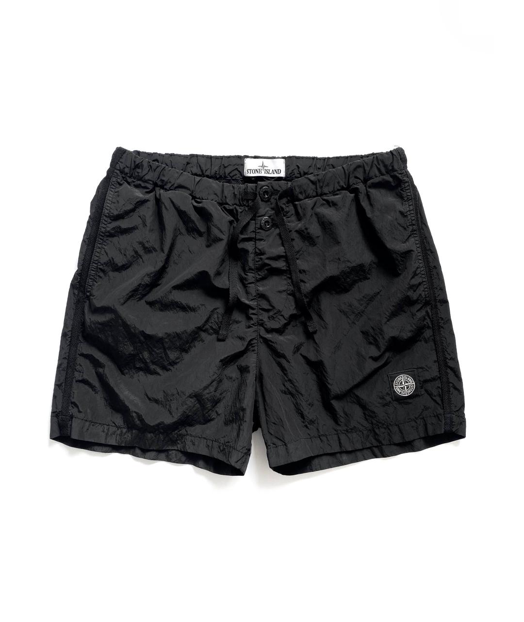 STONE ISLAND Черные нейлоновые шорты, фото 6