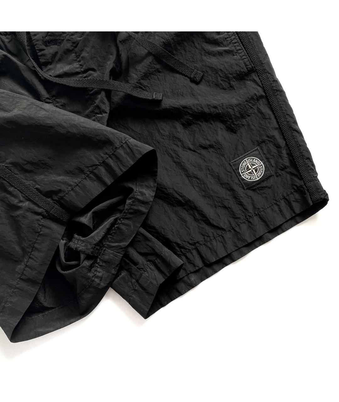 STONE ISLAND Черные нейлоновые шорты, фото 3