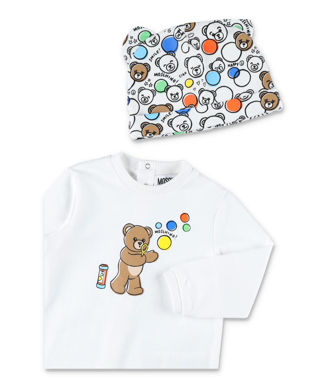 MOSCHINO Белый хлопковый боди/ползунок, фото 2