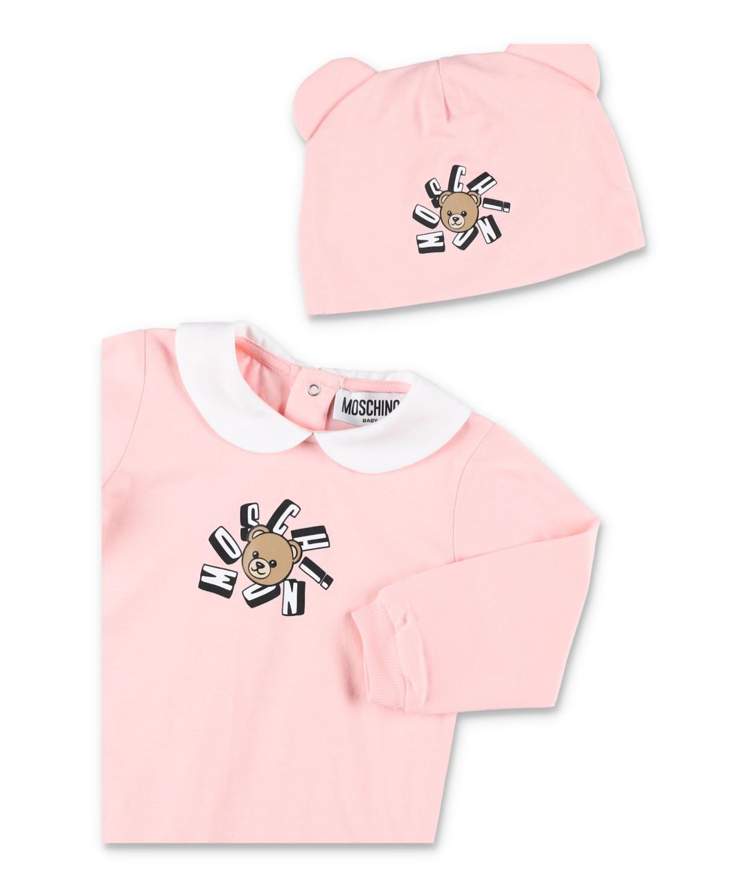 MOSCHINO BABY Розовый хлопковый боди/ползунок, фото 2