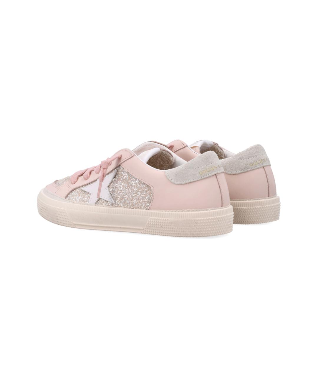 GOLDEN GOOSE Розовые кожаные кеды, фото 4