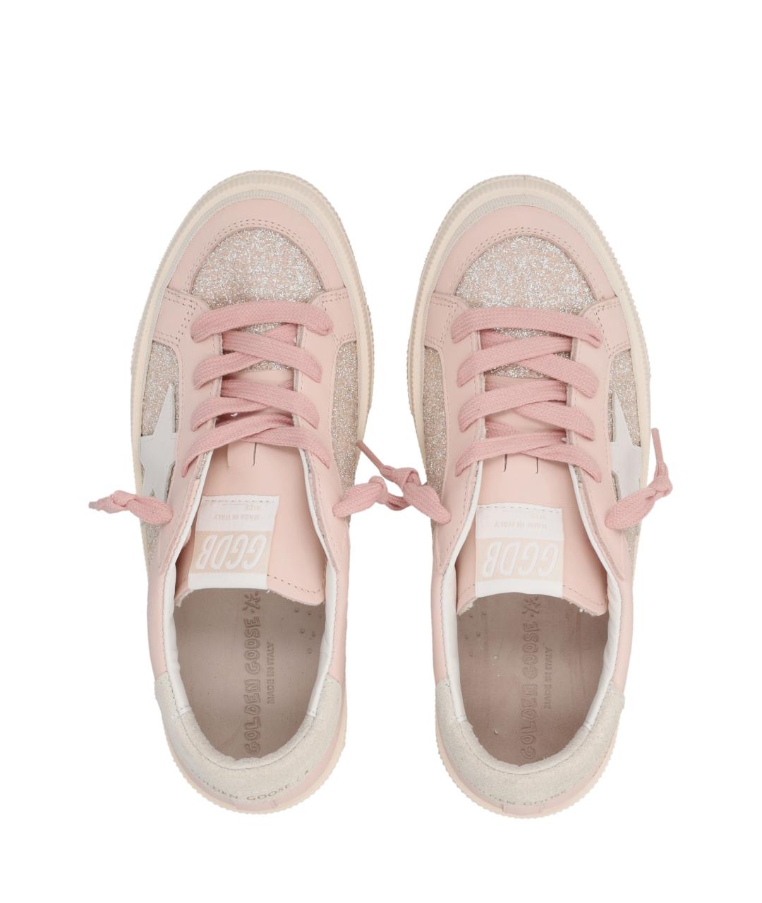 GOLDEN GOOSE Розовые кожаные кеды, фото 2