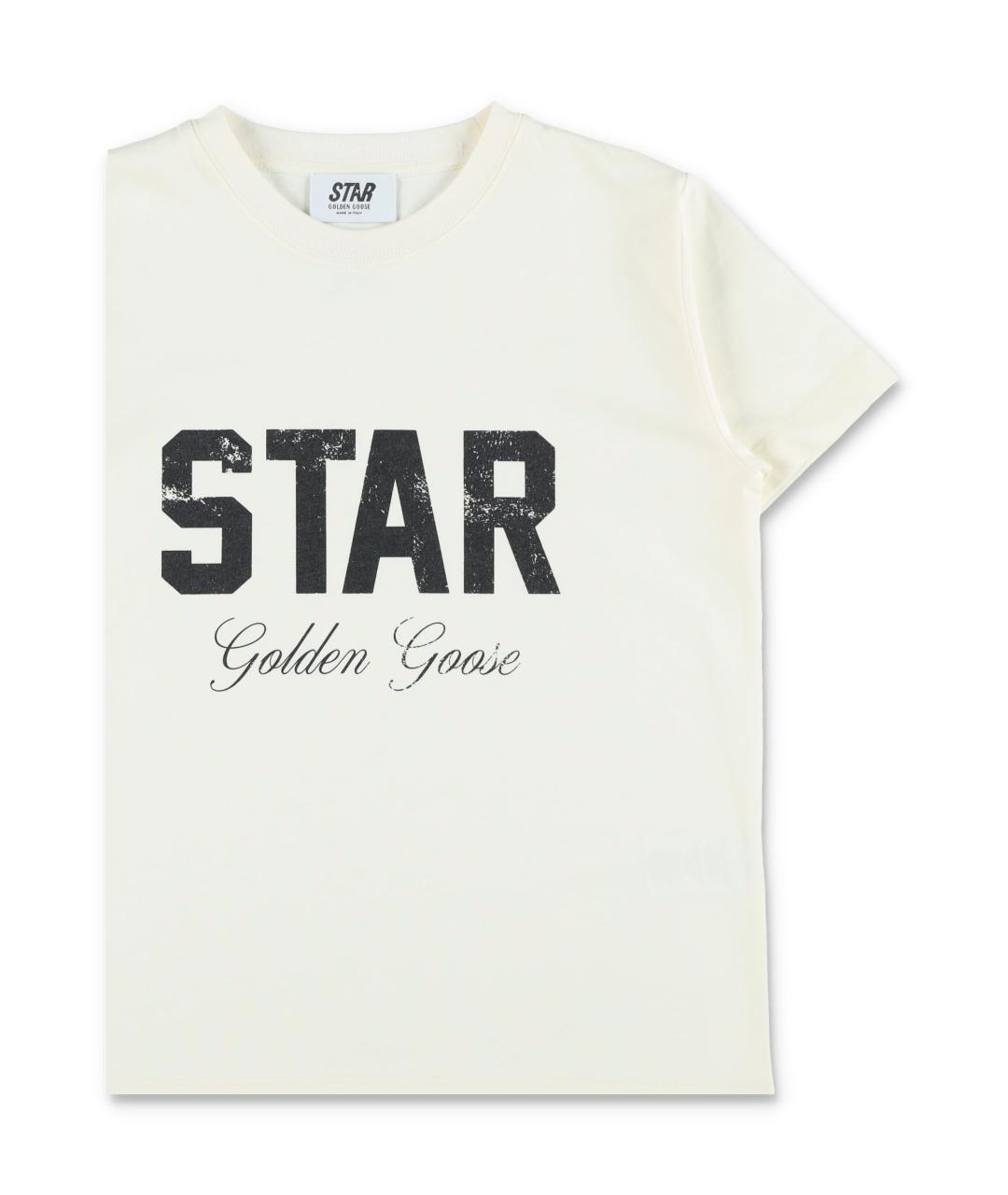 GOLDEN GOOSE Белая хлопковая детская футболка, фото 2