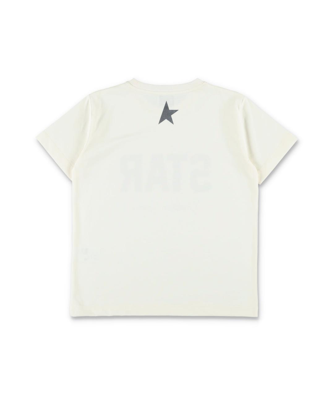 GOLDEN GOOSE Белая хлопковая детская футболка, фото 3