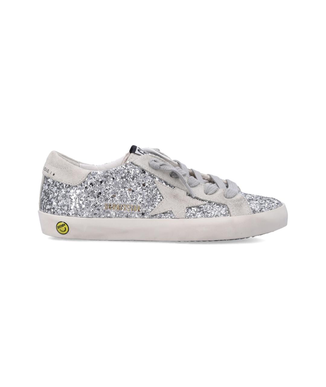 GOLDEN GOOSE Серебряные кожаные кеды, фото 1