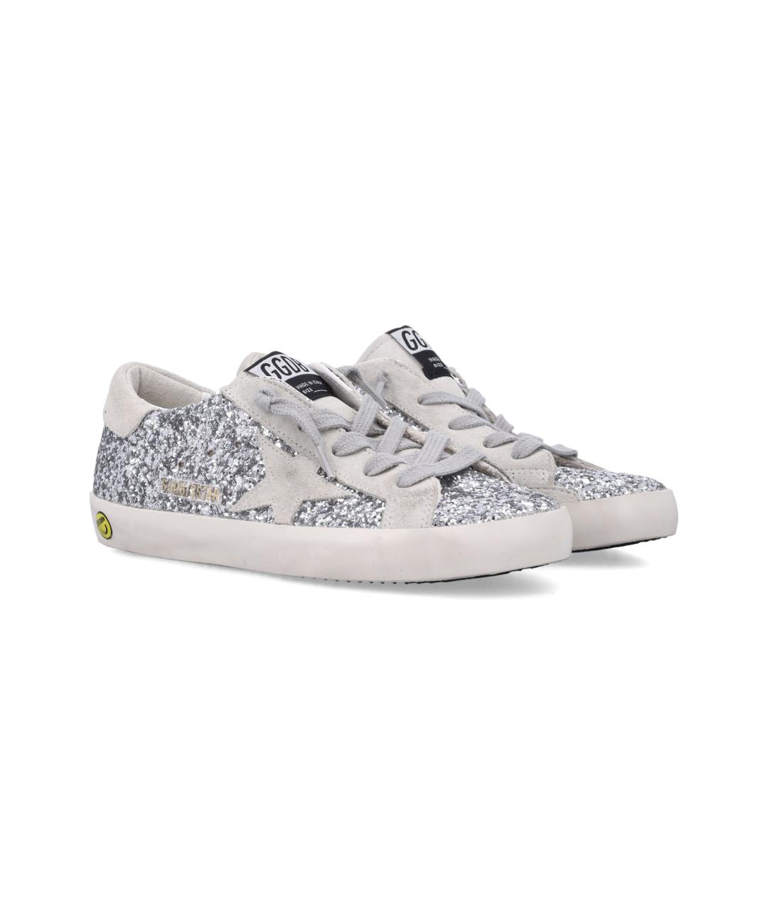 GOLDEN GOOSE Серебряные кожаные кеды, фото 3