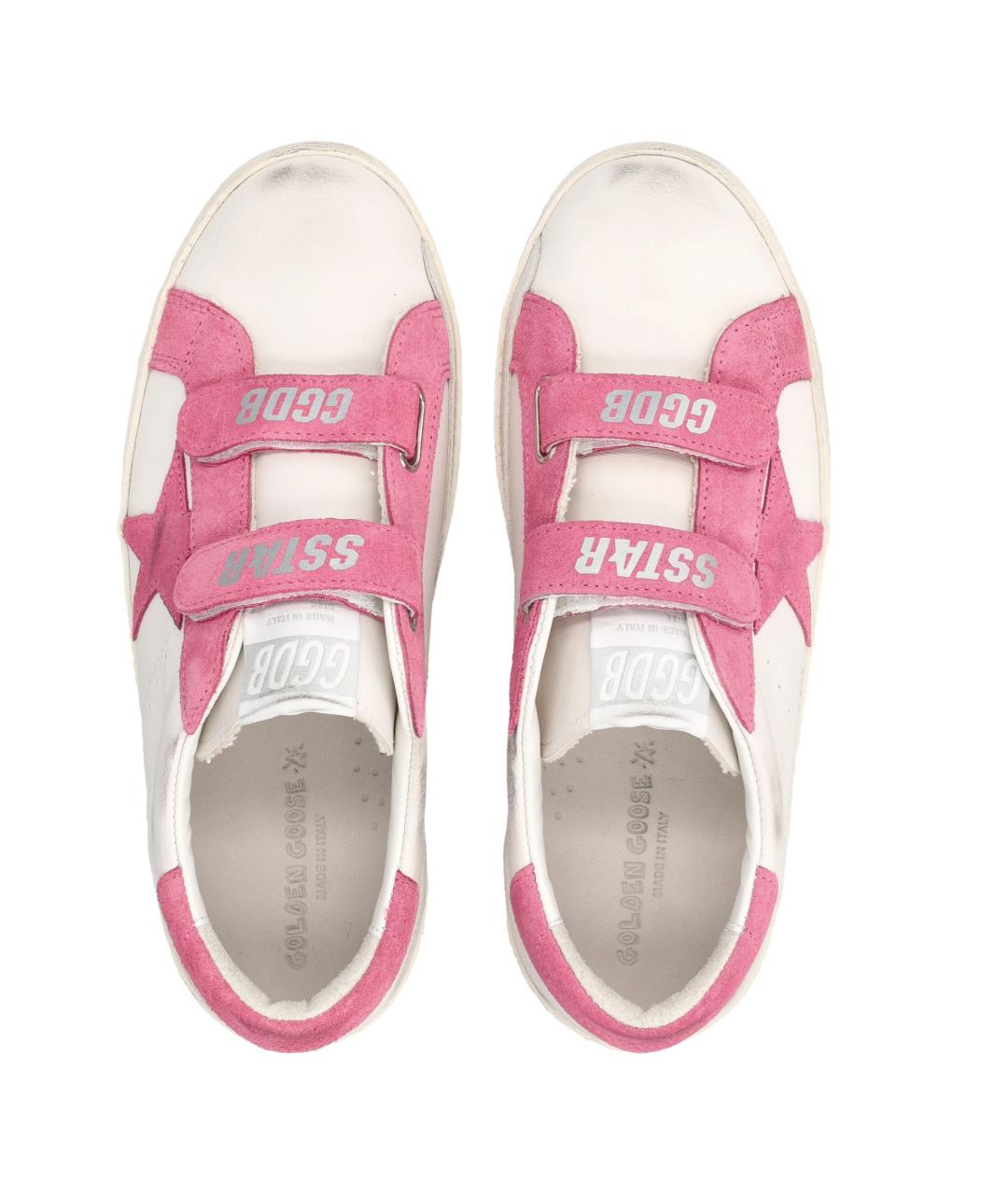 GOLDEN GOOSE Розовые кожаные кеды, фото 2