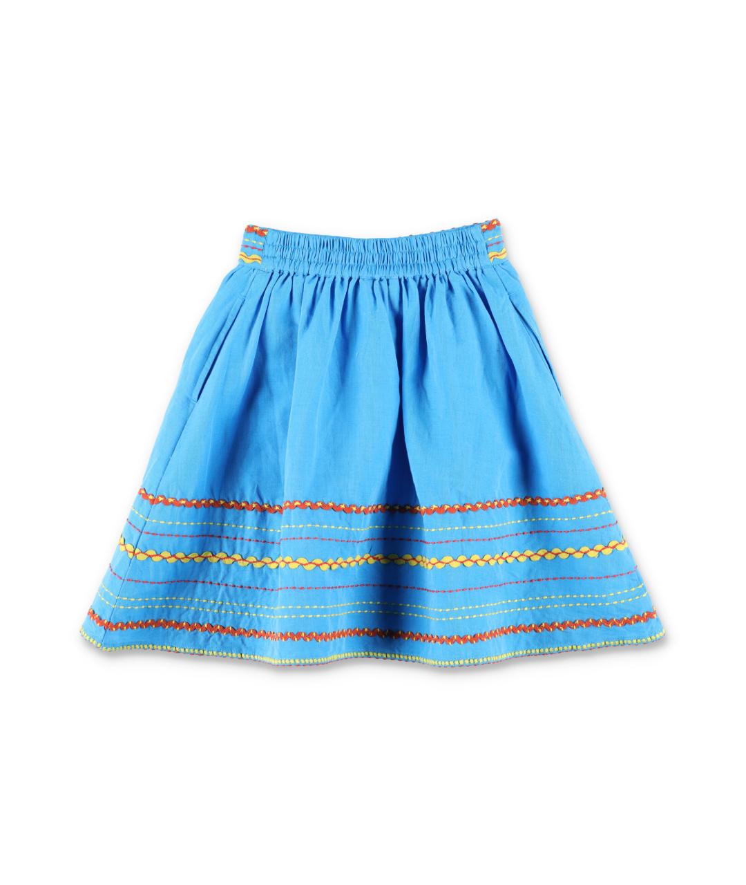 STELLA MCCARTNEY KIDS Синяя льняная юбка, фото 3