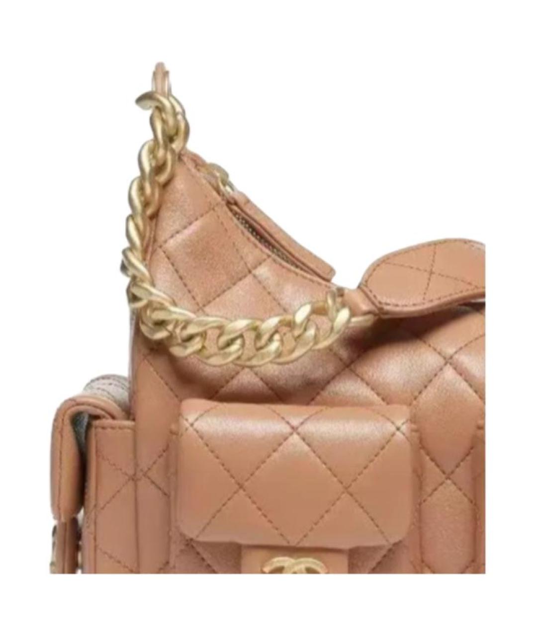 CHANEL Коричневая кожаная сумка через плечо, фото 2