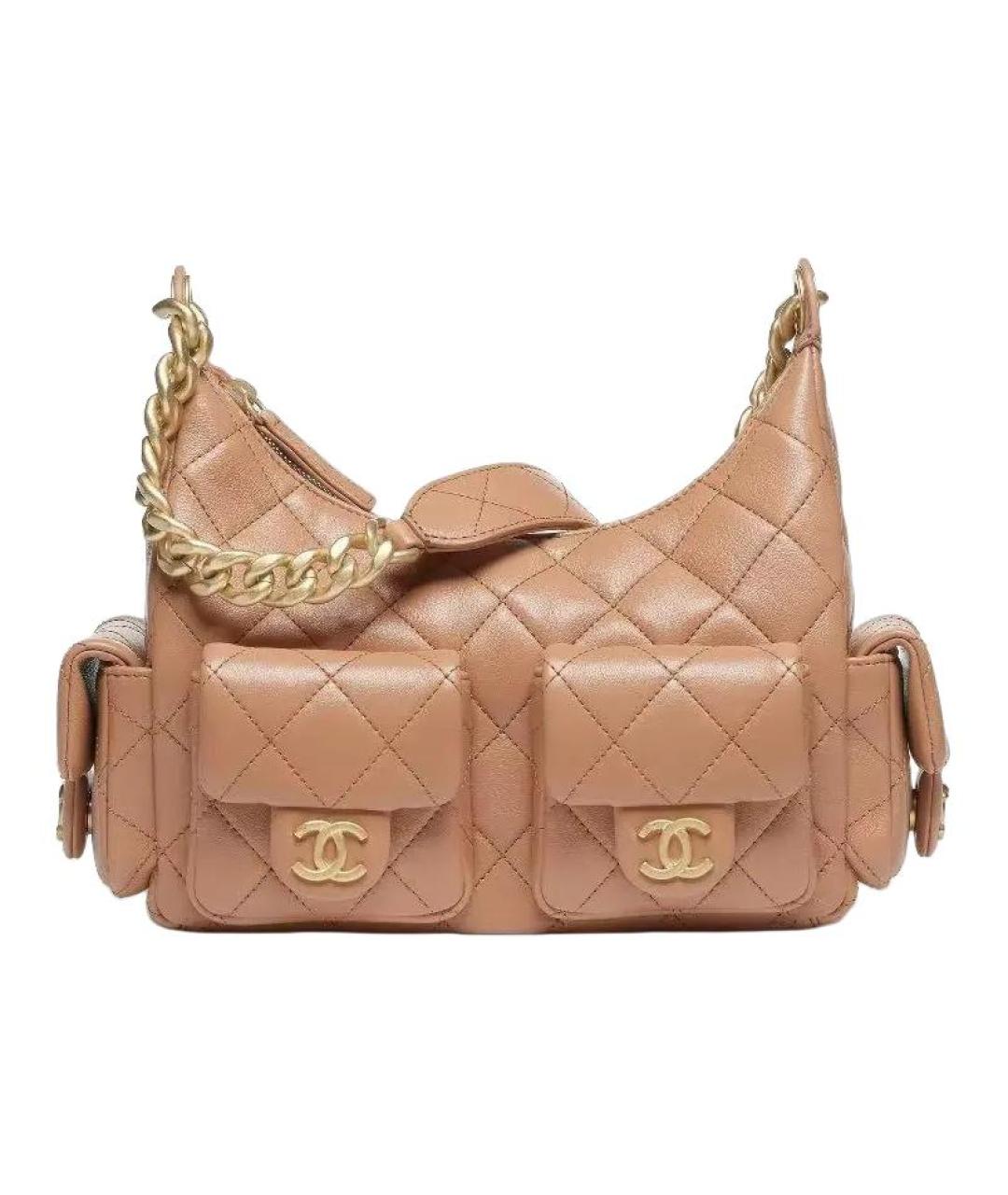 CHANEL Коричневая кожаная сумка через плечо, фото 1