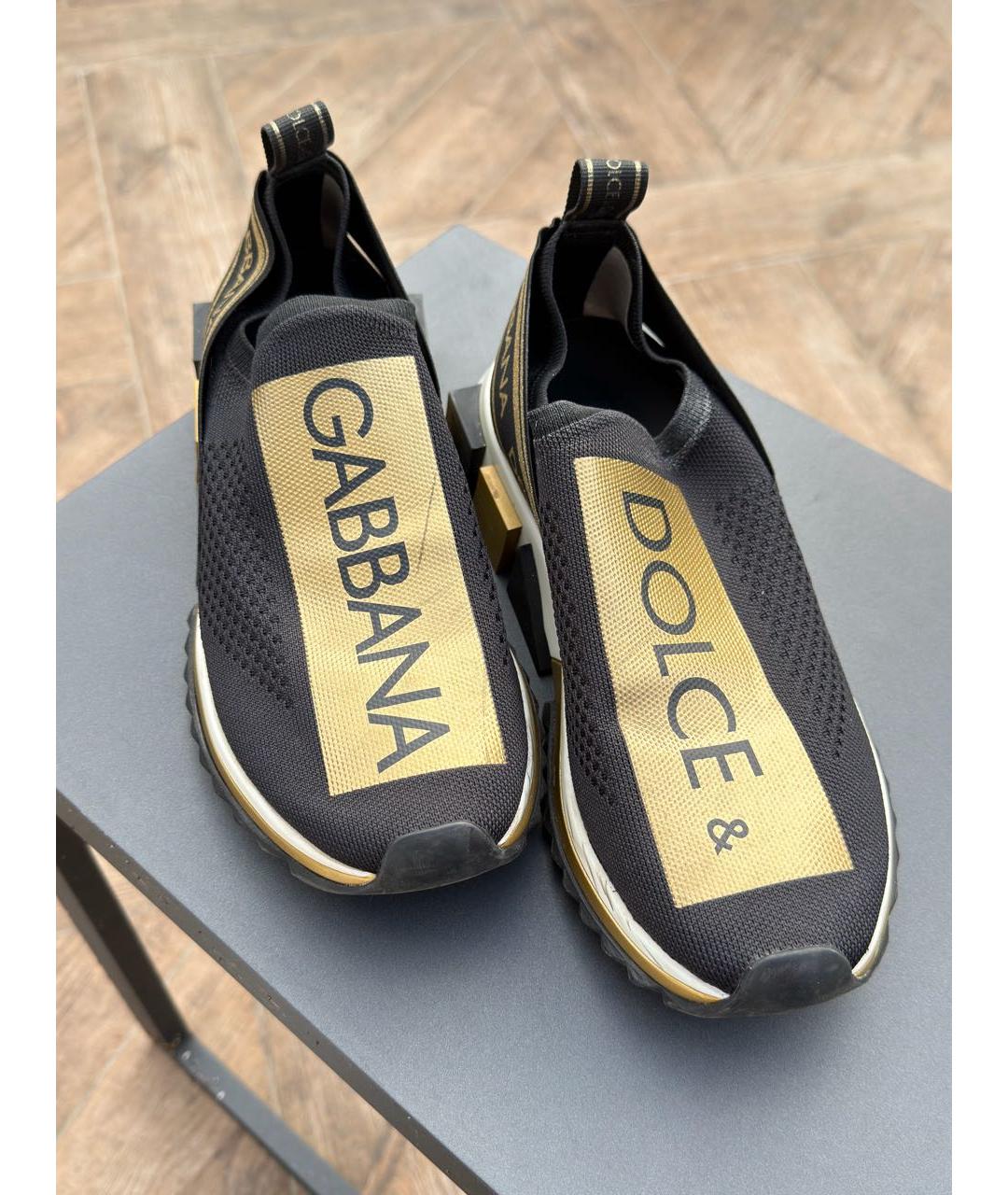 DOLCE&GABBANA Черные текстильные кеды, фото 5