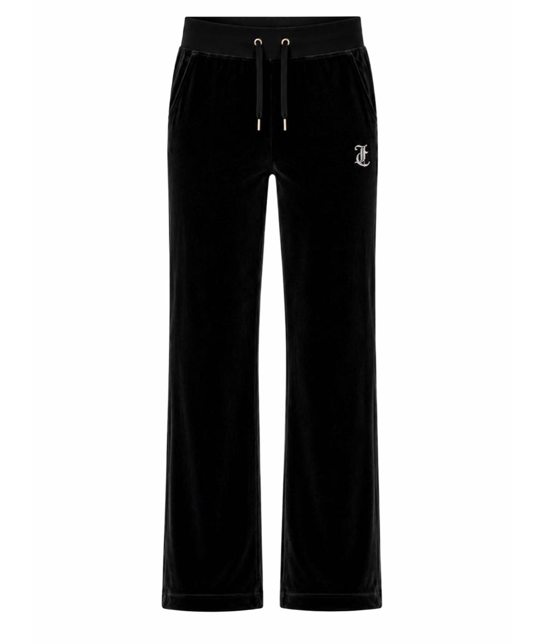 JUICY COUTURE Черные велюровые прямые брюки, фото 1
