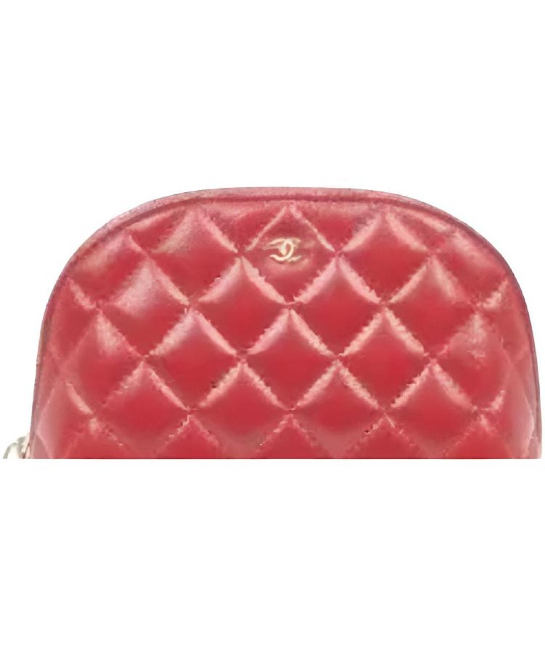 CHANEL Красная кожаная косметичка, фото 3