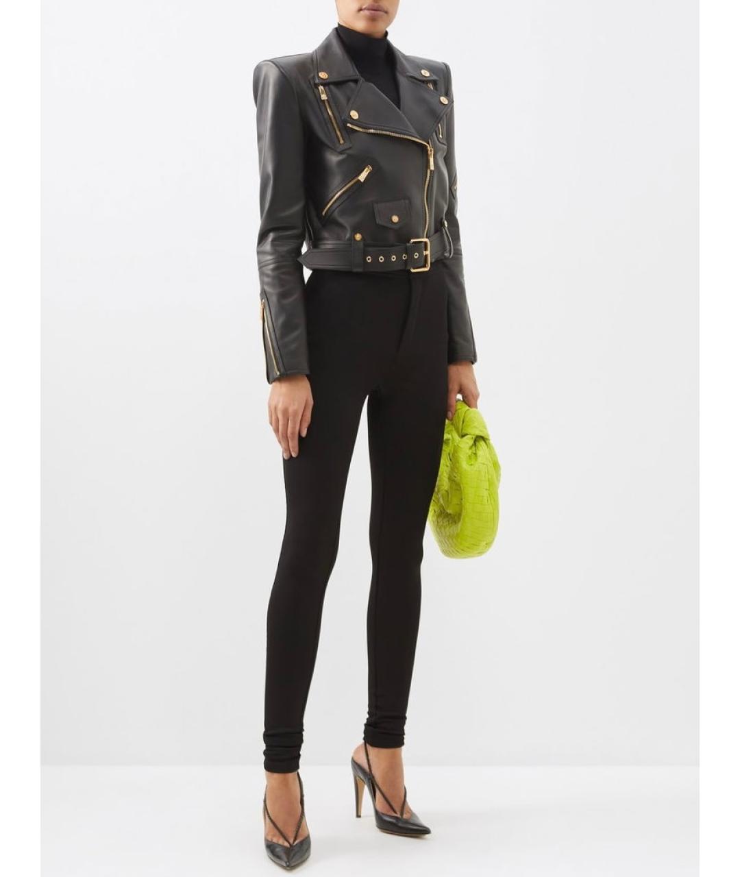 VERSACE Черная кожаная куртка, фото 9