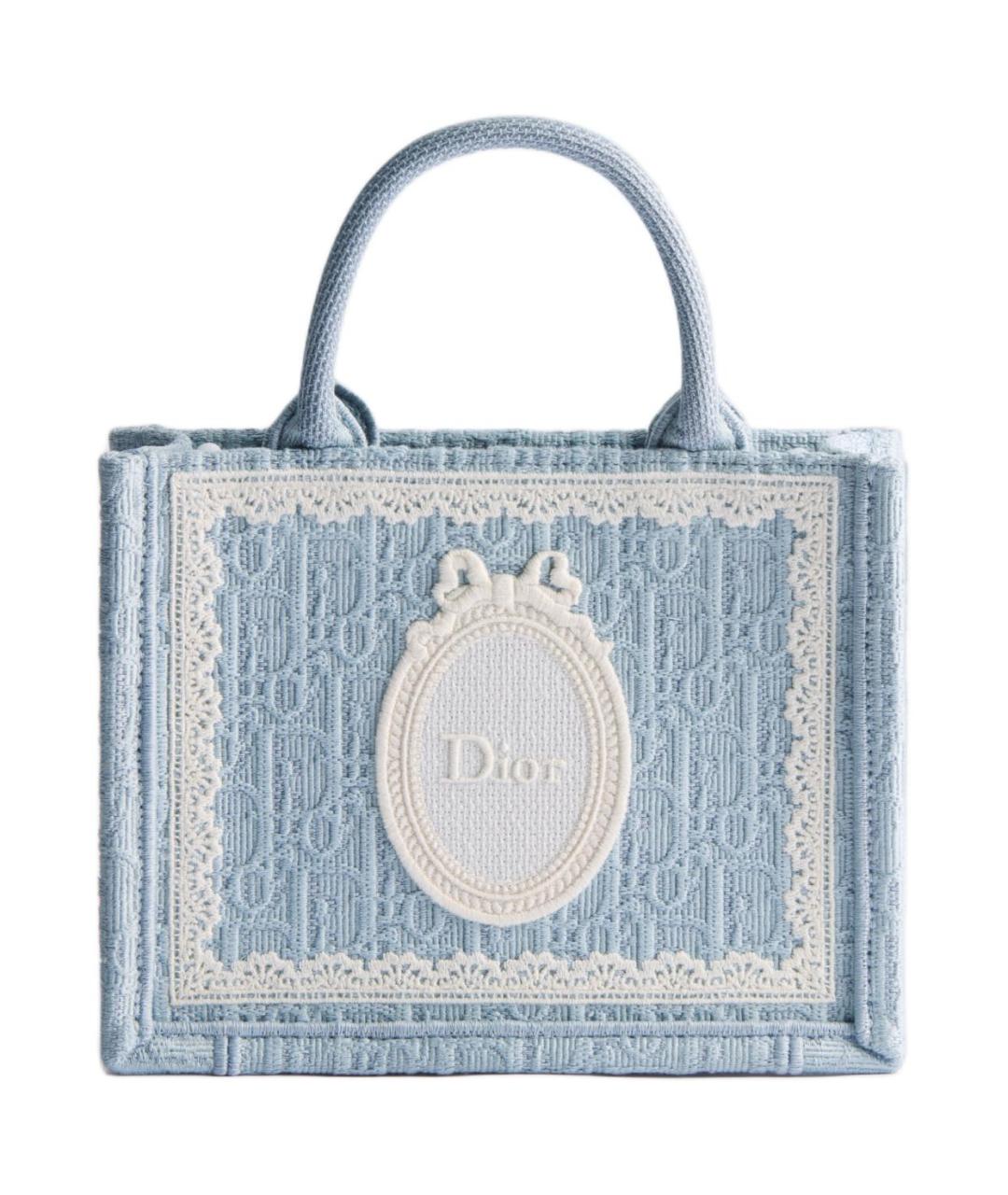 CHRISTIAN DIOR Голубая хлопковая сумка через плечо, фото 1