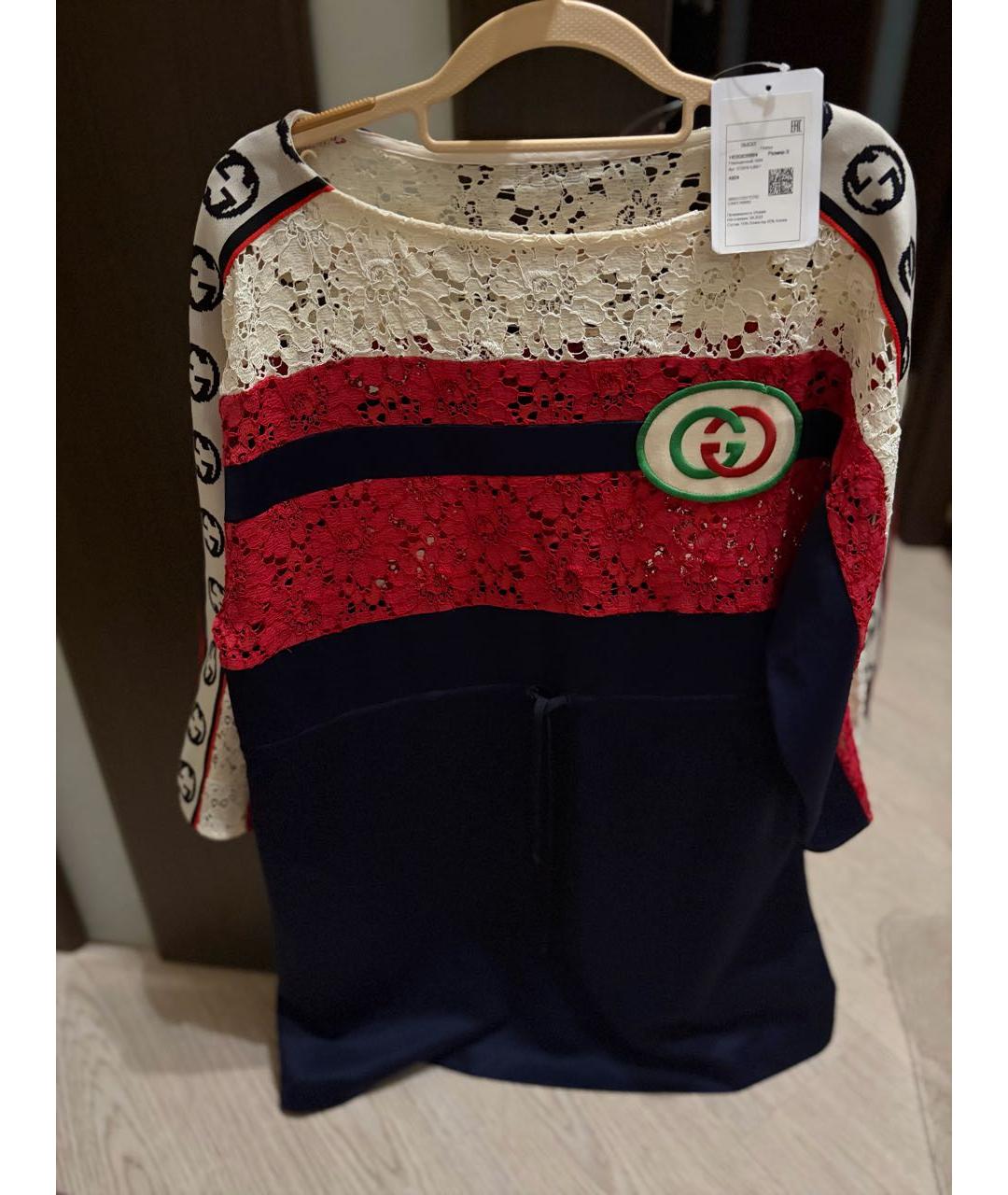 GUCCI Мульти полиэстеровое повседневное платье, фото 9