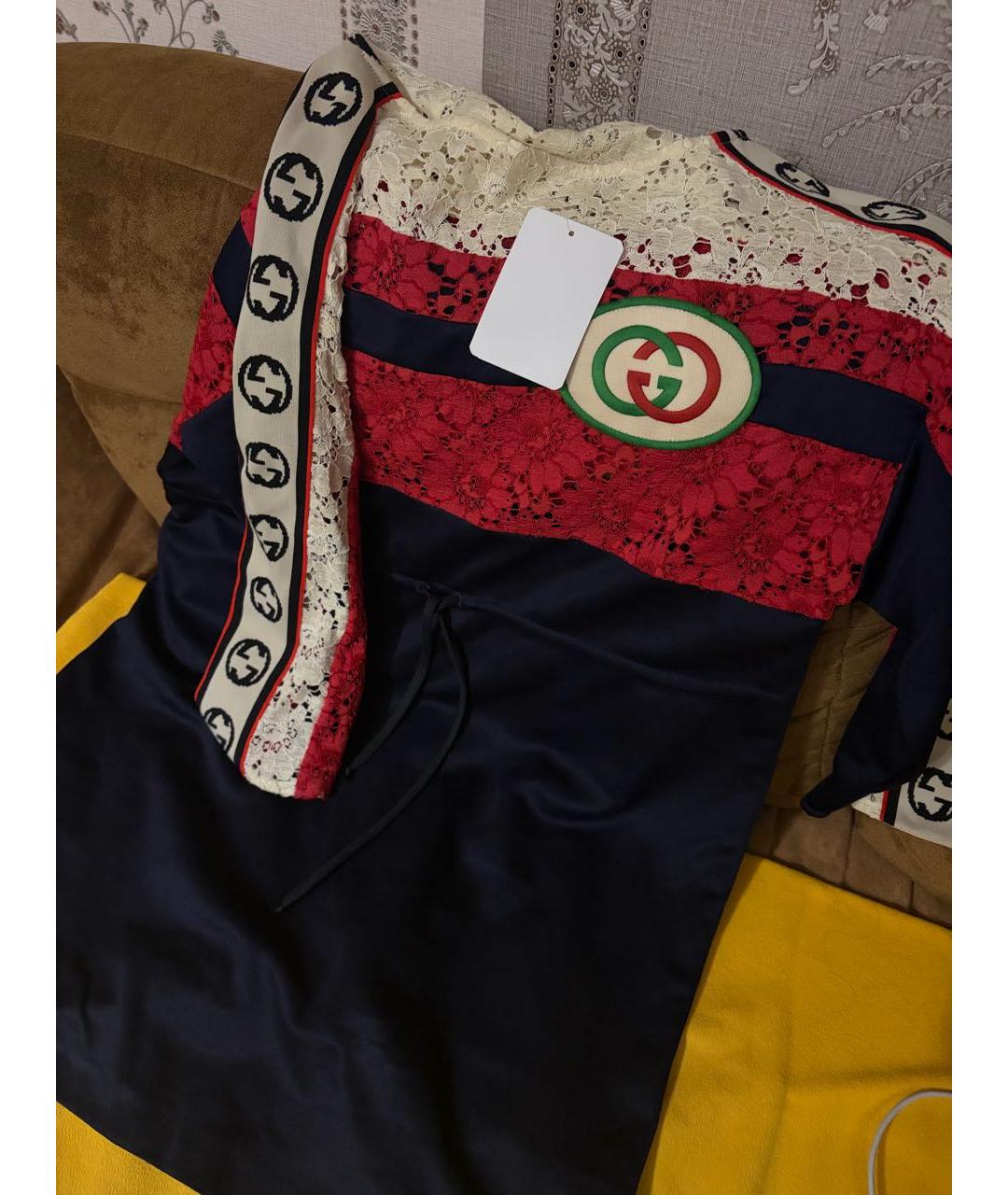 GUCCI Мульти полиэстеровое повседневное платье, фото 2