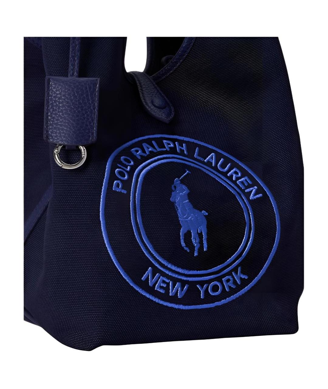 POLO RALPH LAUREN Темно-синяя тканевая сумка через плечо, фото 5