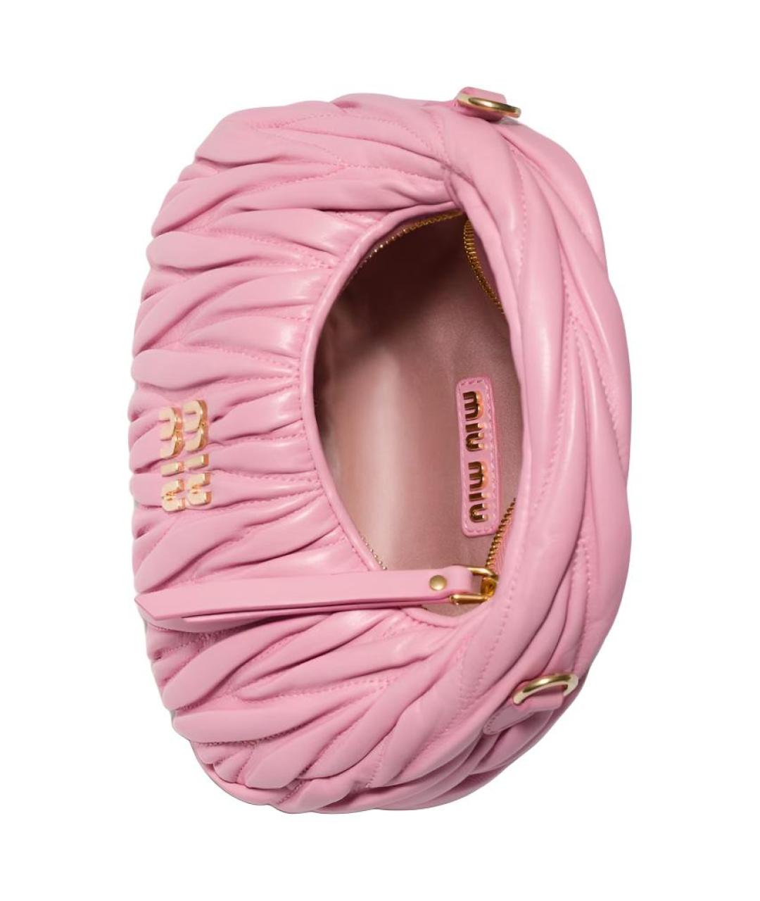 MIU MIU Розовая кожаная сумка через плечо, фото 4