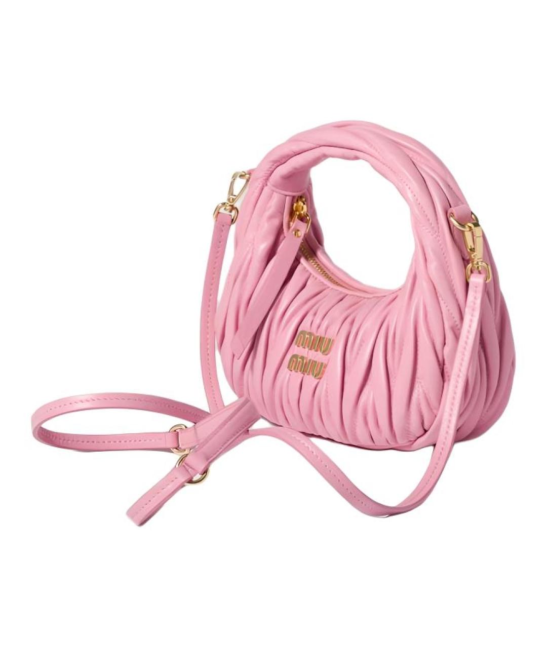 MIU MIU Розовая кожаная сумка через плечо, фото 2