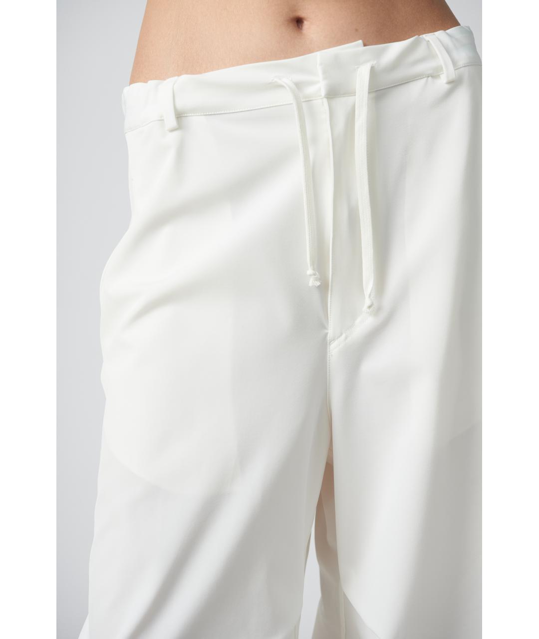 MM6 MAISON MARGIELA Белые полиэстеровые прямые брюки, фото 3