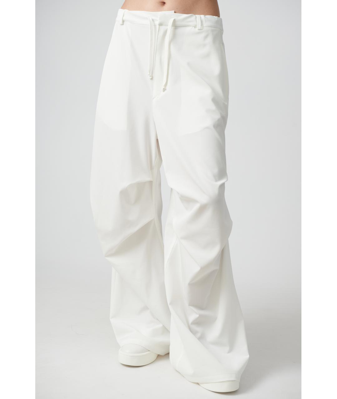 MM6 MAISON MARGIELA Белые полиэстеровые прямые брюки, фото 5