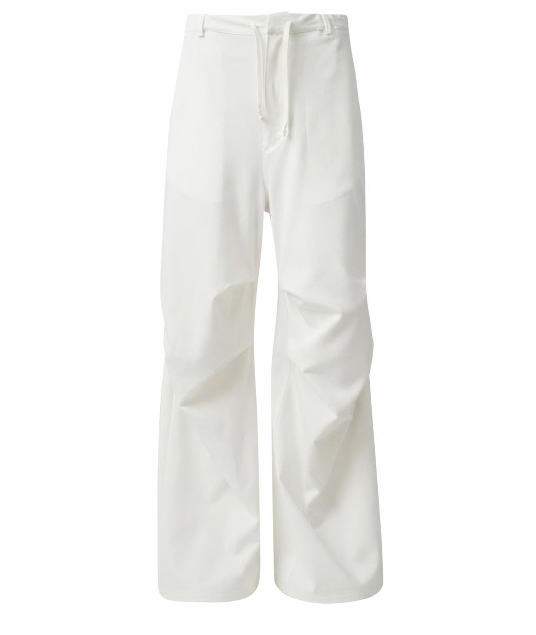 MM6 MAISON MARGIELA Белые полиэстеровые прямые брюки, фото 1