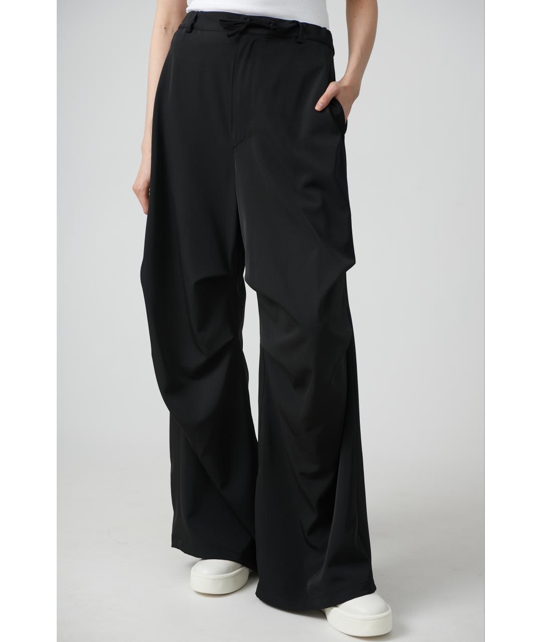MM6 MAISON MARGIELA Черные полиэстеровые прямые брюки, фото 5