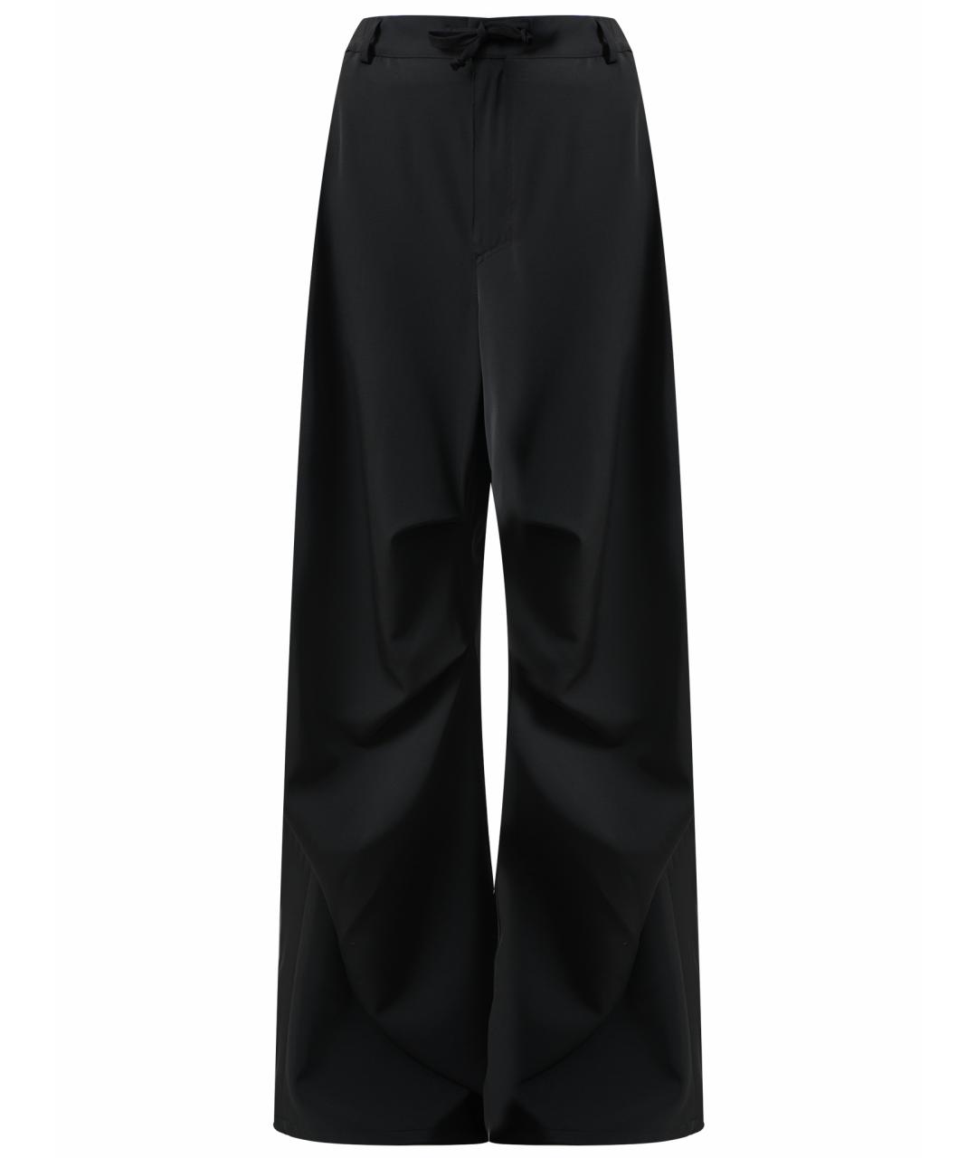 MM6 MAISON MARGIELA Черные полиэстеровые прямые брюки, фото 1